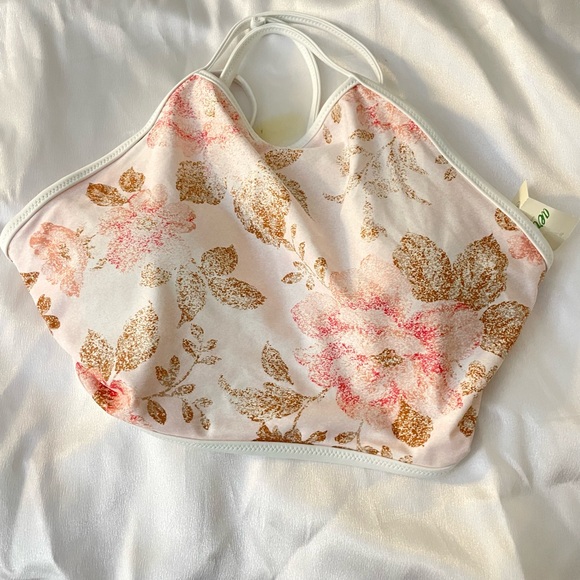 Sz L Aerie Women's Pink and White bikini top - Picture 4 of 9